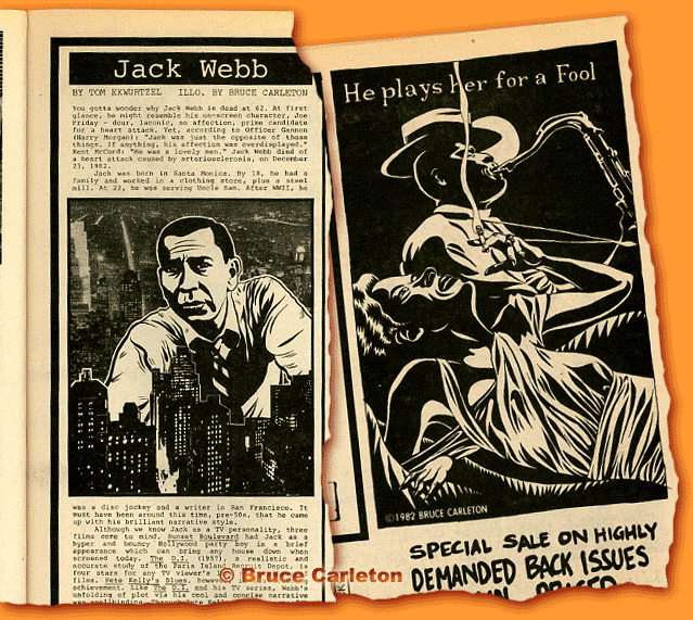 Stop! #6 spot illos: Jack Webb & Saxaphone